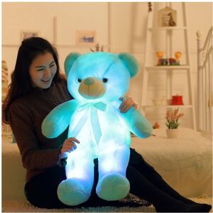 Unbranded (Blue, 50cm) Creative Light Up LED Inductive Teddy Bear Stuffed Animals Plush To Unbranded (Blue, 50cm) Creative Light Up LED Inductive Teddy Bear Stuffed Animals Plush To