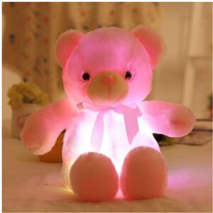 Unbranded (Pink, 50cm) Creative Light Up LED Inductive Teddy Bear Stuffed Animals Plush To Unbranded (Pink, 50cm) Creative Light Up LED Inductive Teddy Bear Stuffed Animals Plush To