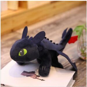 Unbranded (Black, 25cm/9.8inch) Dragon Toothless Night Fury Stuffed Plush Toy Doll Soft To Unbranded (Black, 25cm/9.8inch) Dragon Toothless Night Fury Stuffed Plush Toy Doll Soft To