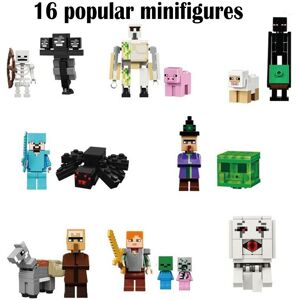 Unbranded (16pcs-Set 1, Height:2.2-7cm) Minecraft Figures Steve Him Building Blocks Toys B Unbranded (16pcs-Set 1, Height:2.2-7cm) Minecraft Figures Steve Him Building Blocks Toys B