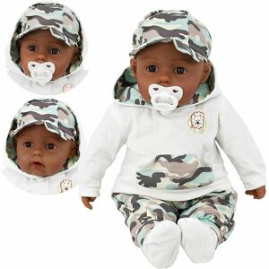 Bibi Doll (Camo Pattern) The Magic Toy Shop 20" Lifelike Soft Baby Doll With Dummy & 12 So Bibi Doll (Camo Pattern) The Magic Toy Shop 20" Lifelike Soft Baby Doll With Dummy & 12 So