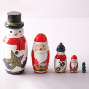 Unbranded 5Pcs/Set Christmas Snowman Russian Wooden Matryoshka Nesting Dolls Kids Gift Unbranded 5Pcs/Set Christmas Snowman Russian Wooden Matryoshka Nesting Dolls Kids Gift