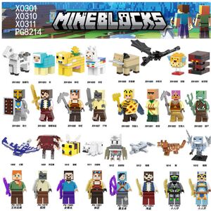 Bachashop 32PCS Minecraft Steve Villagers Animal MiniFigures Toys Fit Lego Bachashop 32PCS Minecraft Steve Villagers Animal MiniFigures Toys Fit Lego
