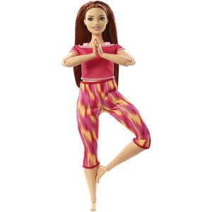 Barbie Made to Move Doll, Curvy, with 22 Flexible Joints & Long Straight Red Ha Barbie Made to Move Doll, Curvy, with 22 Flexible Joints & Long Straight Red Ha