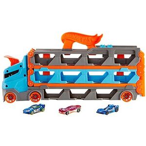 ?Hot Wheels Speedway Hauler Storage Carrier with 3 1:64 Scale Cars & Convertible ?Hot Wheels Speedway Hauler Storage Carrier with 3 1:64 Scale Cars & Convertible