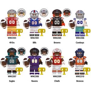 Xurikcoo 8pcs Rugby building block mini doll toy best action doll gift set fit Lego Xurikcoo 8pcs Rugby building block mini doll toy best action doll gift set fit Lego