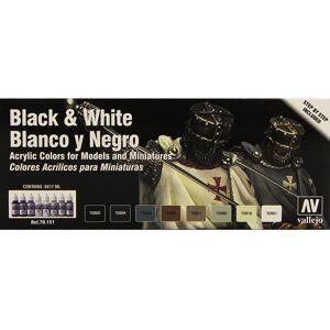 Vallejo Model Color Black and White Acrylic Paint Set - Assorted Colours (Pack o Vallejo Model Color Black and White Acrylic Paint Set - Assorted Colours (Pack o