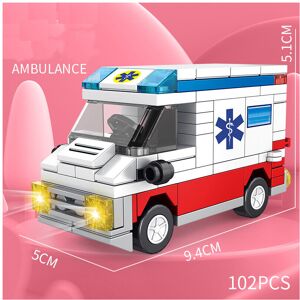 Unbranded (Ambulance, 102PCS) Educational Bus Toy Car Particle Assembled Building Blocks C Unbranded (Ambulance, 102PCS) Educational Bus Toy Car Particle Assembled Building Blocks C