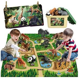 Mini Tudou 12 Pcs Safari Animals Figures Toys w 57x386 Large Activity Play Mat Realistic Ju Mini Tudou 12 Pcs Safari Animals Figures Toys w 57x386 Large Activity Play Mat Realistic Ju