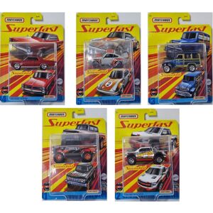 Matchbox Diecast Metal Super Fast Sports Vehicles 1.64 Full Set of X5 Matchbox Diecast Metal Super Fast Sports Vehicles 1.64 Full Set of X5