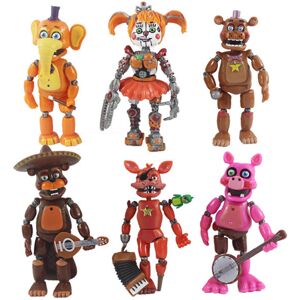 VEISHET Five 6pcs Fnaf Nights At Freddys Light Up Action Figures Movable Joint Toy Game VEISHET Five 6pcs Fnaf Nights At Freddys Light Up Action Figures Movable Joint Toy Game