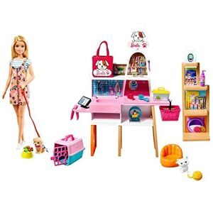 Barbie Doll and Pet Boutique Playset with 4 Pets, Color-Change Grooming Feature and Acc Barbie Doll and Pet Boutique Playset with 4 Pets, Color-Change Grooming Feature and Acc