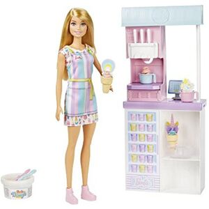 Barbie Ice Cream Shop Playset with 12 in Blonde Doll, Ice Cream Making Feature, Barbie Ice Cream Shop Playset with 12 in Blonde Doll, Ice Cream Making Feature,