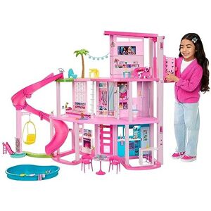 Barbie Dreamhouse, Pool Party Doll House with 75+ Pieces and 3-Story Slide, Barb Barbie Dreamhouse, Pool Party Doll House with 75+ Pieces and 3-Story Slide, Barb
