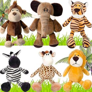 Unbranded Timubike 6 Pieces Safari Stuffed Animals Plush Jungle Animal Toys Set For Boys G Unbranded Timubike 6 Pieces Safari Stuffed Animals Plush Jungle Animal Toys Set For Boys G