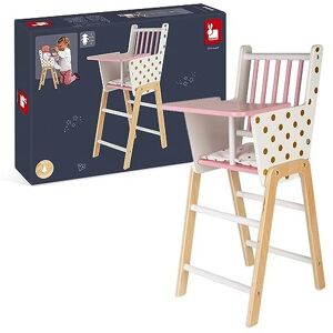 Janod Candy Chic Wooden Doll High Chair for 16.5-inch Dolls (J05888) Pink/White Janod Candy Chic Wooden Doll High Chair for 16.5-inch Dolls (J05888) Pink/White