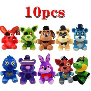 Unbranded (10 PCS) FNAF Stuffed Plush Toys Freddy Fazbear Bear Foxy Rabbit Bonnie Chica Pe Unbranded (10 PCS) FNAF Stuffed Plush Toys Freddy Fazbear Bear Foxy Rabbit Bonnie Chica Pe