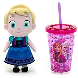 Disney Store Frozen Bundle - Elsa Small Toy Doll + Clear Drinks Bottle Disney Store Frozen Bundle - Elsa Small Toy Doll + Clear Drinks Bottle