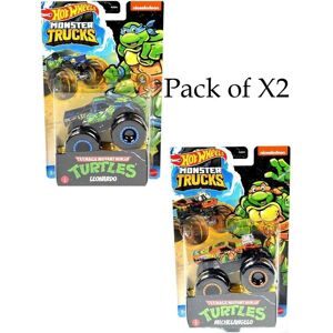 Hot Wheels TMNT Diecast Cars Michelangelo & Leonardo X2 Hot Wheels TMNT Diecast Cars Michelangelo & Leonardo X2