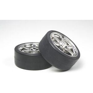 Tamiya 53960 6 Spoke Plated Wheels Drift Tyre Type D 26mm (2pcs) - RC Hop-ups Tamiya 53960 6 Spoke Plated Wheels Drift Tyre Type D 26mm (2pcs) - RC Hop-ups