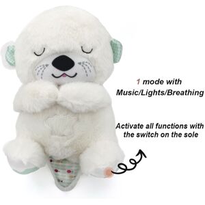 CLOSKYE (30CM, White Otter) Breathing Bear Baby Soothing Otter Plush Doll Toy Baby Kids CLOSKYE (30CM, White Otter) Breathing Bear Baby Soothing Otter Plush Doll Toy Baby Kids