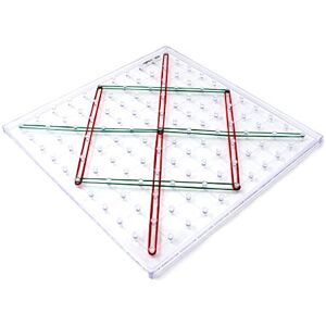 Learning Resources Transparent Geoboard with Rubber Bands, 11 x 11 Pins, Durable Plastic Pins, Math Learning Resources Transparent Geoboard with Rubber Bands, 11 x 11 Pins, Durable Plastic Pins, Math
