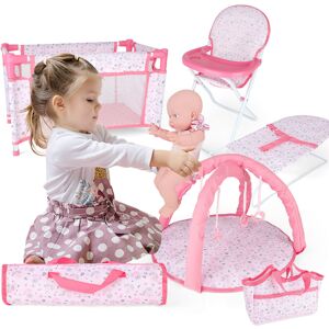 Unbranded 4 in 1 Baby Doll Deluxe Play Set Highchair Baby Bed Cradle Role Play Toy for Kid Unbranded 4 in 1 Baby Doll Deluxe Play Set Highchair Baby Bed Cradle Role Play Toy for Kid