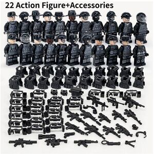 Unbranded (Style A) Military Soldiers Black Swat Jeeps Minifigures Assembling Toy Set Buil Unbranded (Style A) Military Soldiers Black Swat Jeeps Minifigures Assembling Toy Set Buil