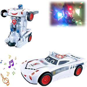 Unbranded (WHITE) Electric Universal Deformation Police Toy Car, Magnetic Transform Engine Unbranded (WHITE) Electric Universal Deformation Police Toy Car, Magnetic Transform Engine