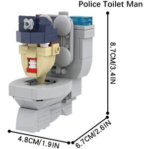 Unbranded (Police) Skibidi Toilet Man Assembly Building Block Particle Toys Model Figures Unbranded (Police) Skibidi Toilet Man Assembly Building Block Particle Toys Model Figures