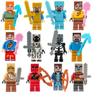 STBNVF (D-(12pcs?) Minecraft Building blocks doll puzzle assembling toys children holid STBNVF (D-(12pcs?) Minecraft Building blocks doll puzzle assembling toys children holid