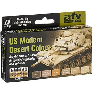 Vallejo Model Air Set - US Modern Desert Colors, 17 ml (Pack of 6) Vallejo Model Air Set - US Modern Desert Colors, 17 ml (Pack of 6)