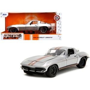 Jada 1966 Chevrolet Corvette Silver Metallic with Bronze Stripes Bigtime Muscle Serie Jada 1966 Chevrolet Corvette Silver Metallic with Bronze Stripes Bigtime Muscle Serie