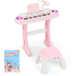 Casart Electronic Kids Piano Toy 37 Keys Piano Keyboard with Stool-Pink Casart Electronic Kids Piano Toy 37 Keys Piano Keyboard with Stool-Pink