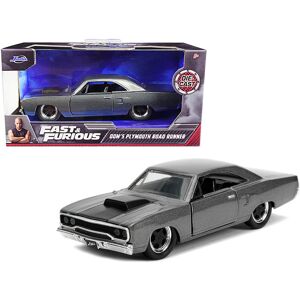 Jada Dom's Plymouth Road Runner Dark Gray Metallic with Matt Black Stripe Fast & Furi Jada Dom's Plymouth Road Runner Dark Gray Metallic with Matt Black Stripe Fast & Furi