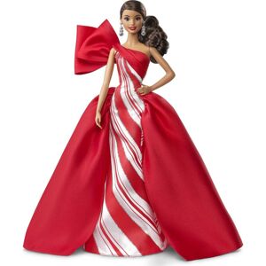 Barbie 2019 Holiday Doll 11.5-inch Brunette Wearing Red and White Gown with Barbie 2019 Holiday Doll 11.5-inch Brunette Wearing Red and White Gown with