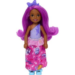 Barbie Dreamtopia Chelsea Royal Doll with Pink Hair & Purple Bow Headb Barbie Dreamtopia Chelsea Royal Doll with Pink Hair & Purple Bow Headb