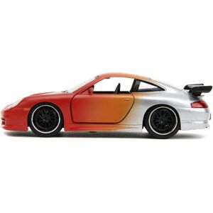 Jada Porsche 911 GT3 RS Matt Orange and Silver Metallic Pink Slips Series 132 Diecast Jada Porsche 911 GT3 RS Matt Orange and Silver Metallic Pink Slips Series 132 Diecast