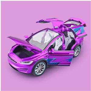 Maxpower (Purple) 1:20 Tesla Model X Alloy Car Model Diecast Metal Toy Modified Vehicles Maxpower (Purple) 1:20 Tesla Model X Alloy Car Model Diecast Metal Toy Modified Vehicles