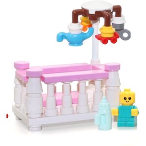 Lego Baby MiniFigure in Girl Crib (with Spinning Mobile) Very Cute Lego Baby MiniFigure in Girl Crib (with Spinning Mobile) Very Cute