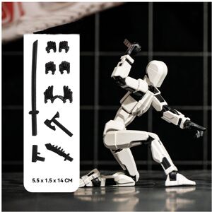 Maxpower (white) T13 Action Figure Set Tool 3D Printed Multi-Jointed Movable Robot Doll A Maxpower (white) T13 Action Figure Set Tool 3D Printed Multi-Jointed Movable Robot Doll A