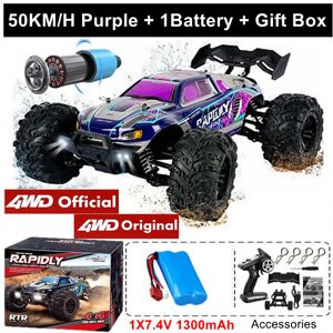Maxpower (50KM Purple 1Battery) Super Brushless 4WD RC Car With LED Remote Control Cars H Maxpower (50KM Purple 1Battery) Super Brushless 4WD RC Car With LED Remote Control Cars H