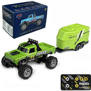 Maxpower (Green trailer) RC Off-Road Monster Truck 1/64 Remote Control Mini Climbing Car, Maxpower (Green trailer) RC Off-Road Monster Truck 1/64 Remote Control Mini Climbing Car,