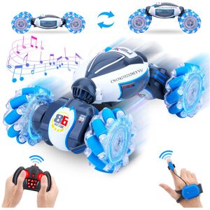 Maxpower (White Blue) RC Car Remote Control Stunt Toy Car 4WD 1:18 Gesture Sensing RC Dri Maxpower (White Blue) RC Car Remote Control Stunt Toy Car 4WD 1:18 Gesture Sensing RC Dri