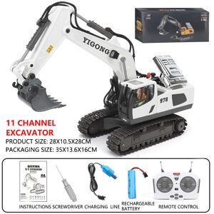 Maxpower (11CH White excavator) RC Excavator Dumper Car 2.4G Remote Control Engineering V Maxpower (11CH White excavator) RC Excavator Dumper Car 2.4G Remote Control Engineering V