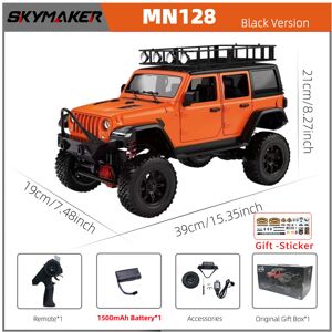 Maxpower (Orange-1B1500-STR) MN128 1/12 RC Car 4WD Jeep Model 2.4G Remote Control LED Lig Maxpower (Orange-1B1500-STR) MN128 1/12 RC Car 4WD Jeep Model 2.4G Remote Control LED Lig