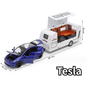 Maxpower (Blue Tesla) 1/32 Trailer RV Truck Toy Model Car Alloy Diecast Off-road Vehicle Maxpower (Blue Tesla) 1/32 Trailer RV Truck Toy Model Car Alloy Diecast Off-road Vehicle