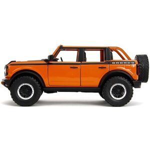 Jada 34189 2021 Ford Bronco Open-Top Orange with Black Stripes & Hood with Extra Jada 34189 2021 Ford Bronco Open-Top Orange with Black Stripes & Hood with Extra