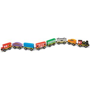 Melissa & Doug Wooden Magnetic Train Cars - 8 Piece Educational and Skill-Buildi Melissa & Doug Wooden Magnetic Train Cars - 8 Piece Educational and Skill-Buildi