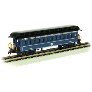BACHMANN Old-Time Coach Car with Round End Clerestory Roof - B&O Royal Blue - HO Scale BACHMANN Old-Time Coach Car with Round End Clerestory Roof - B&O Royal Blue - HO Scale